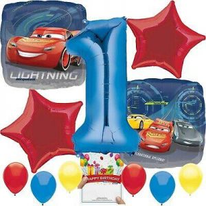 Cars Party Supplies Balloon Decoration Bouquet Bundle for 1st Birthday