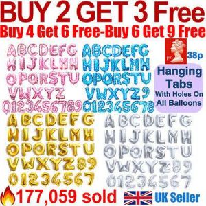 lovely store party حفلات Gold & Silver 16" Alphabet A-Z Letter Number Foil Balloons NAME PARTY WEDDING